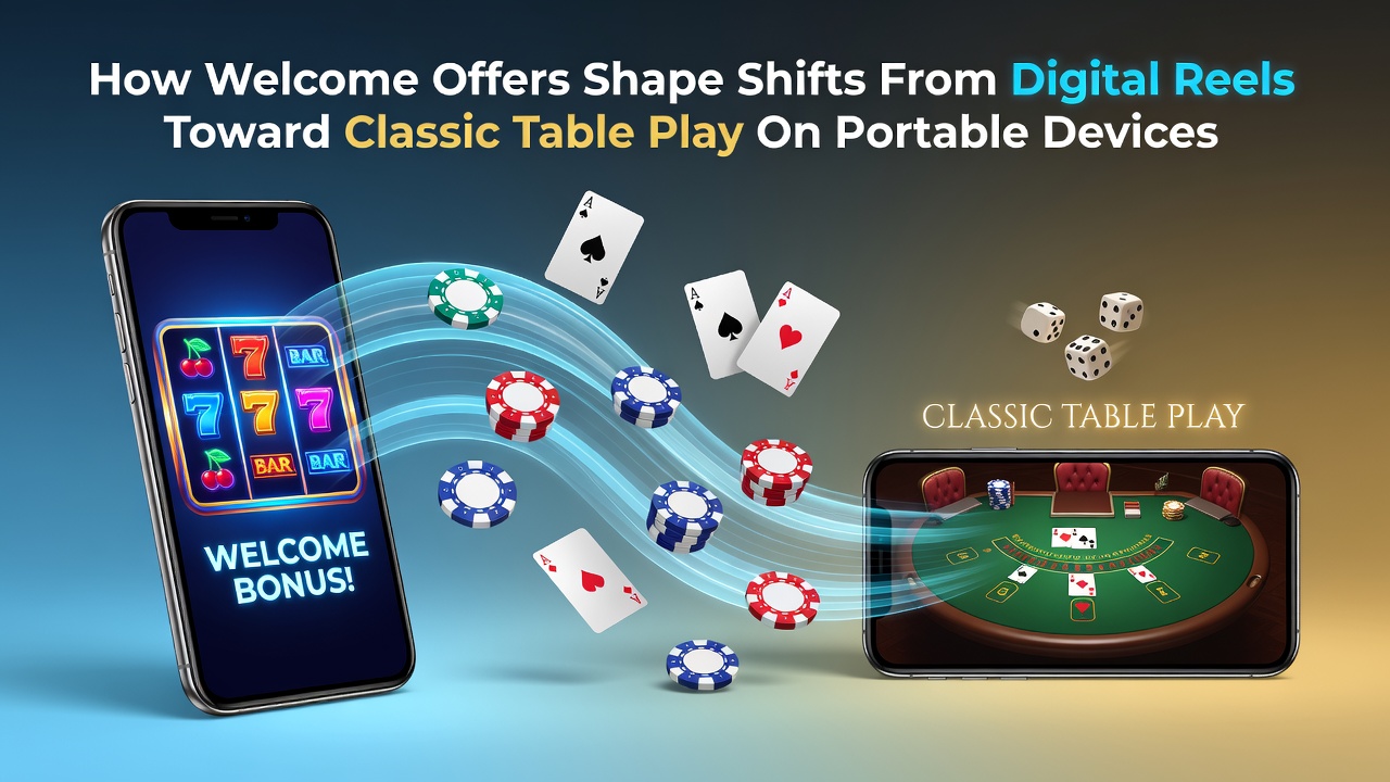 Mobiele spelers die overstappen van slots naar live tafelspellen via welkomstbonussen op tablets en smartphones