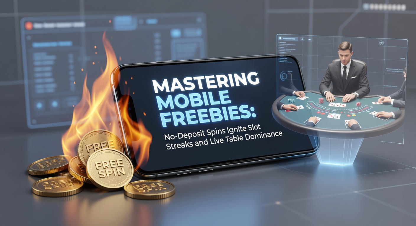 Mobiele gokschermen met draaiende slots en live tafels vol actie, waar no-deposit spins de sessies op gang brengen