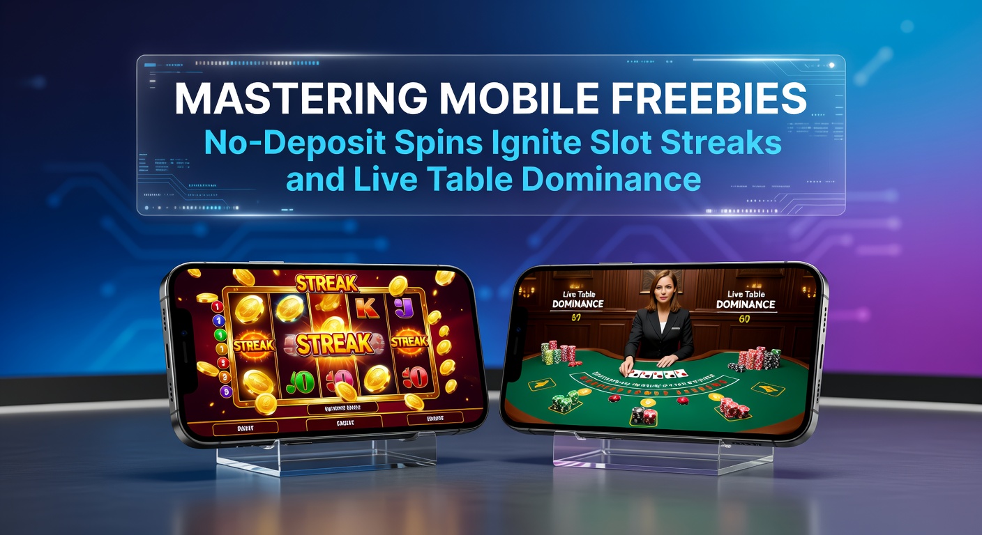 Dynamische close-up van een smartphone met live roulette tafel en slot free spins overlay, symboliserend naadloze overgang en winnende streaks