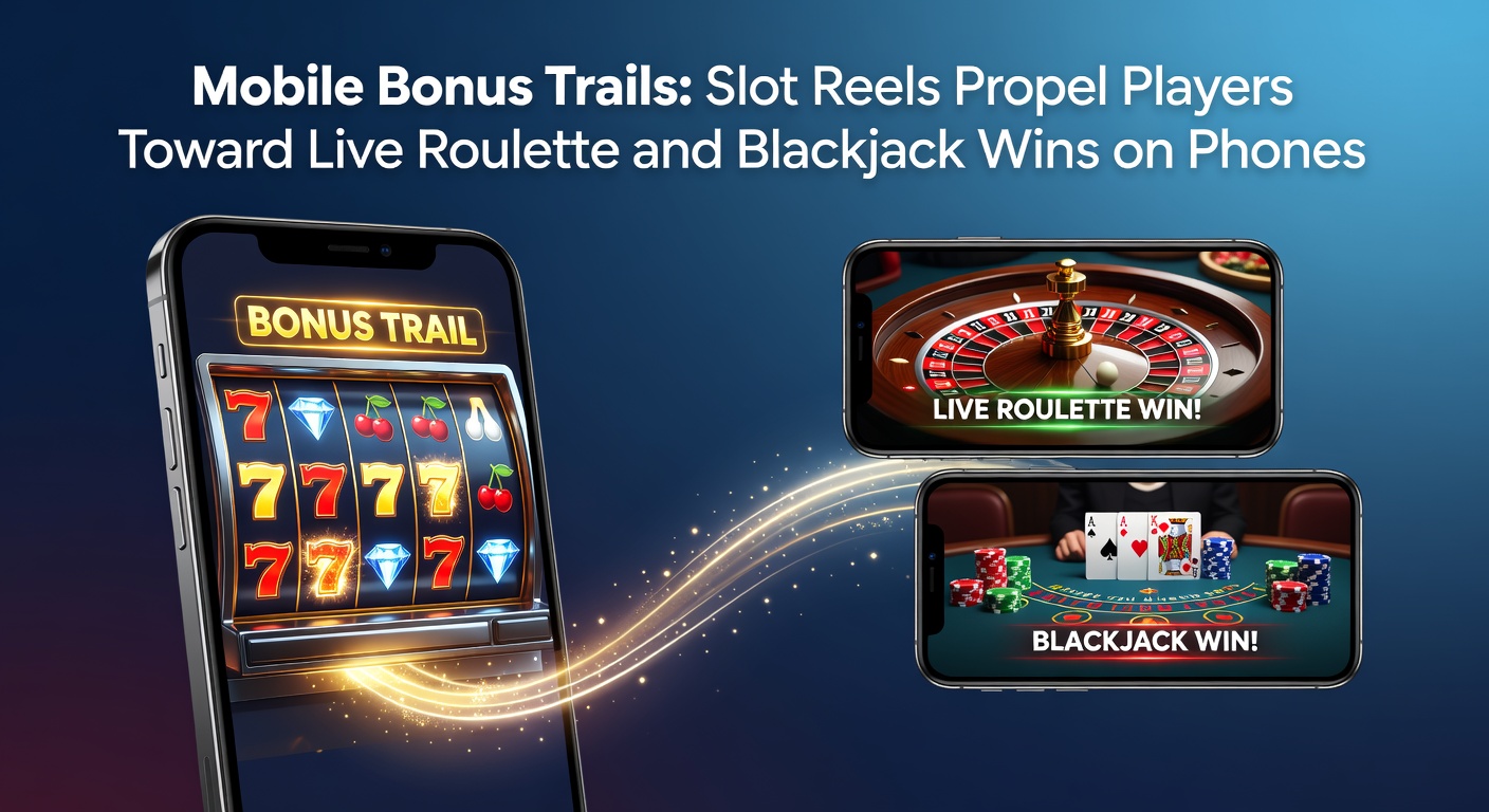 Dynamisch overzicht van slot bonusronde die overgaat in live roulette tafel op mobiel scherm met win animaties