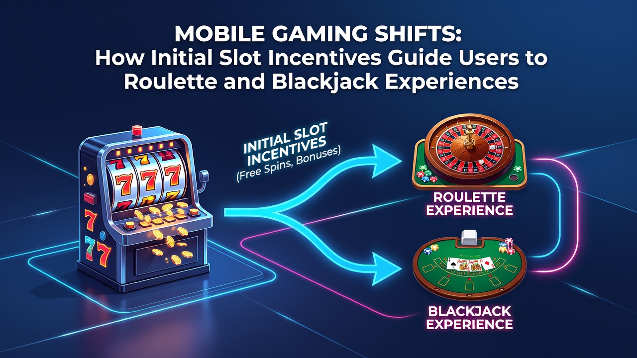 Gebruiker die van mobiele slots overschakelt naar live blackjack op een tablet met casino interface