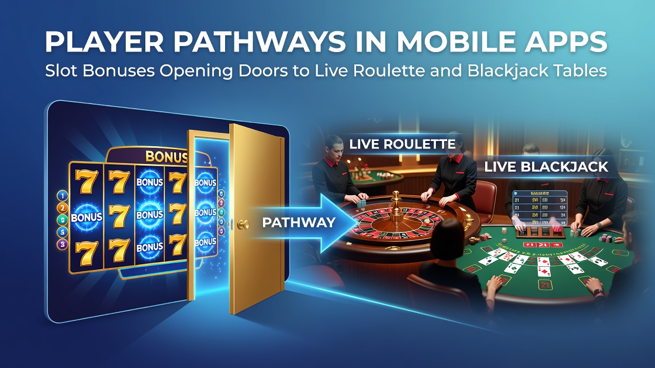 Speler die in een mobiele app van slots naar live blackjack overstapt met bonus indicatoren