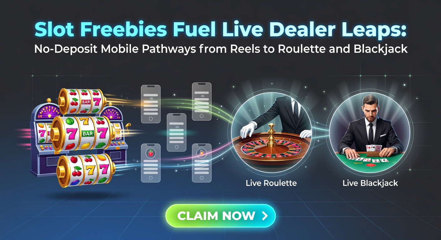 Live dealer blackjack en roulette tafels zichtbaar op een mobiel scherm, met slot freebies als startpunt
